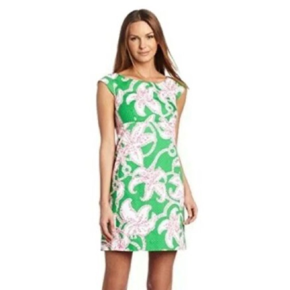 Lilly Pulitzer Allura Dress in Green Pink Twinkle. Size 6